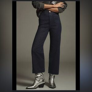 Maeve by Anthropologie “The Colette” Sparkle Wide-Leg Crop Pants (Size 33)